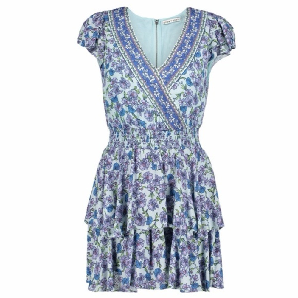 ALICE + OLIVIA 
Marissa Floral Wrap Skort Romper - Picture 3 of 8